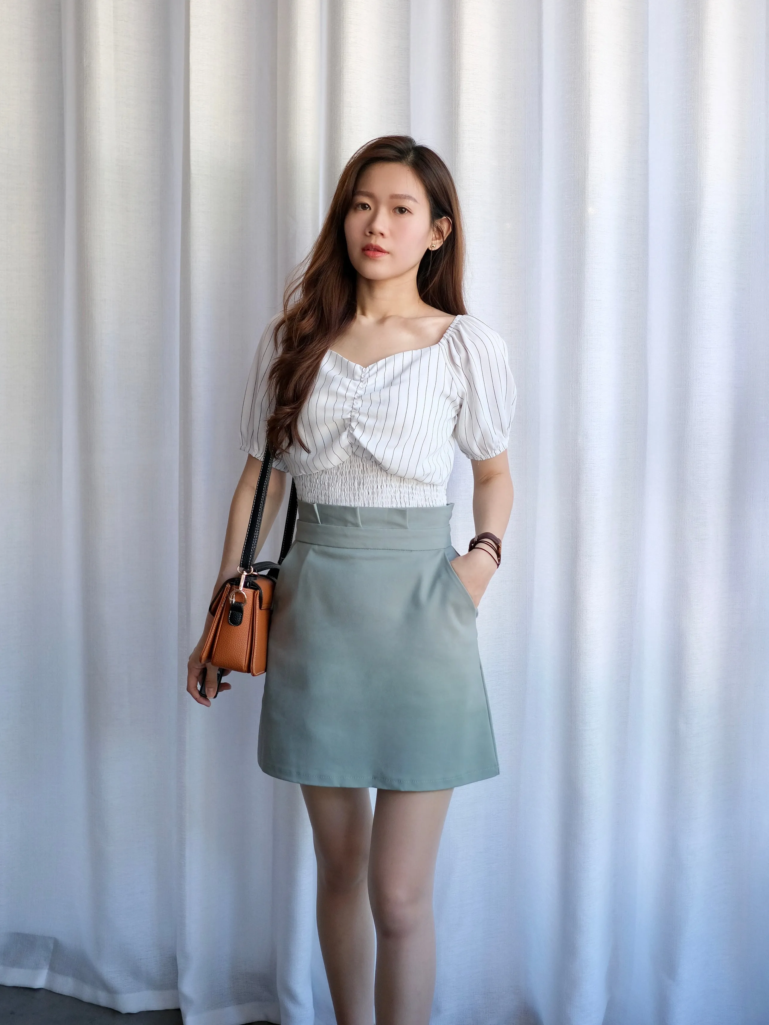 ACEWIN Paperbag High Waist Mini Skirt (Size S-XL) 601281