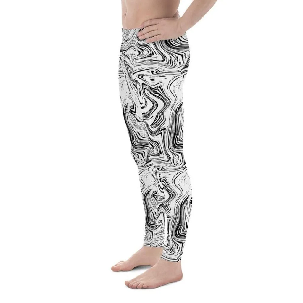 Black & White Marble Men's Leggings