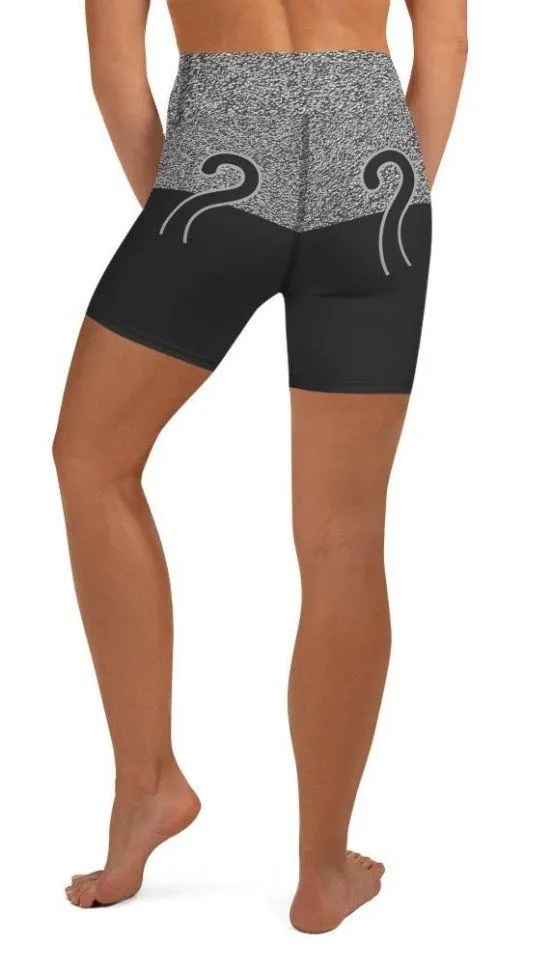 Black Kitty Yoga Shorts