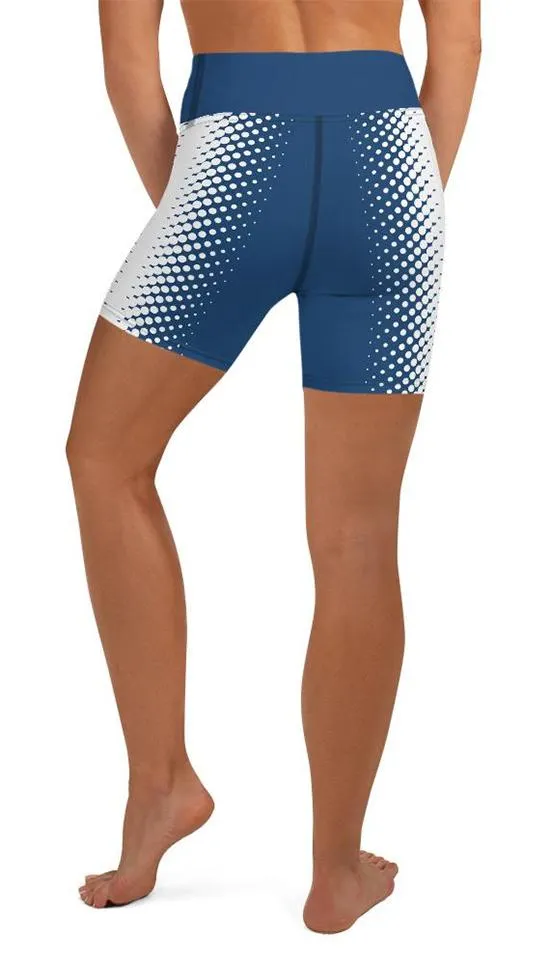 Blue Optical Illusion Yoga Shorts