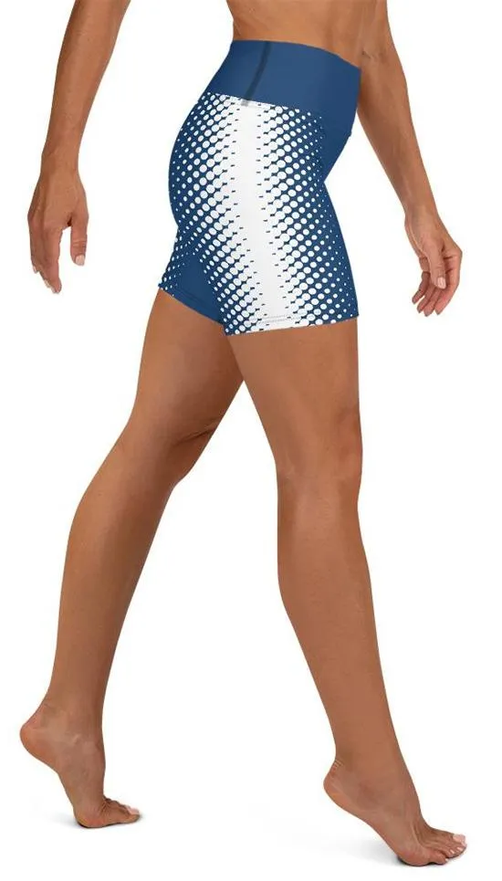 Blue Optical Illusion Yoga Shorts