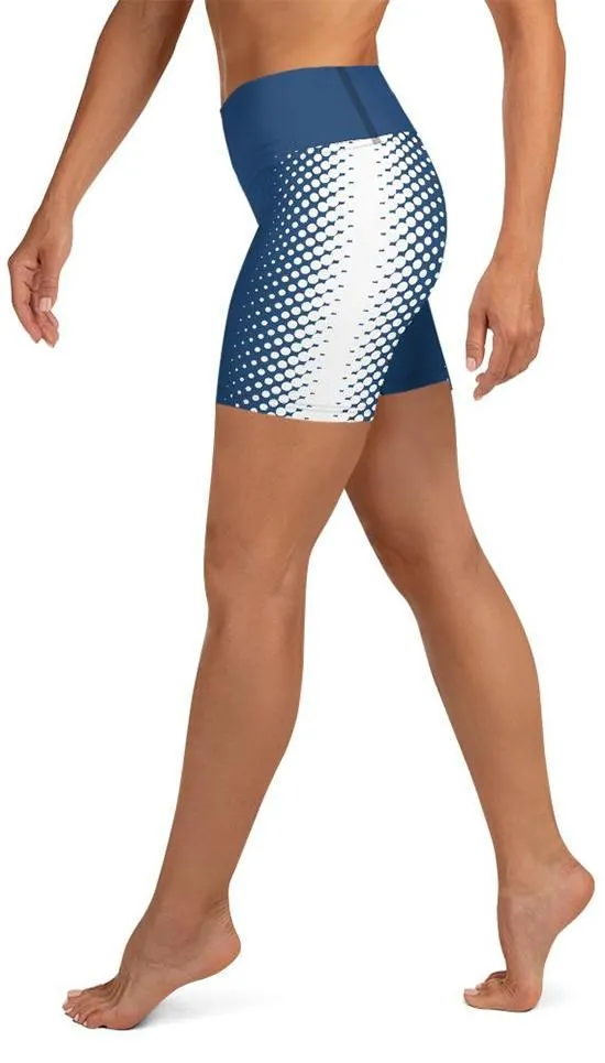 Blue Optical Illusion Yoga Shorts