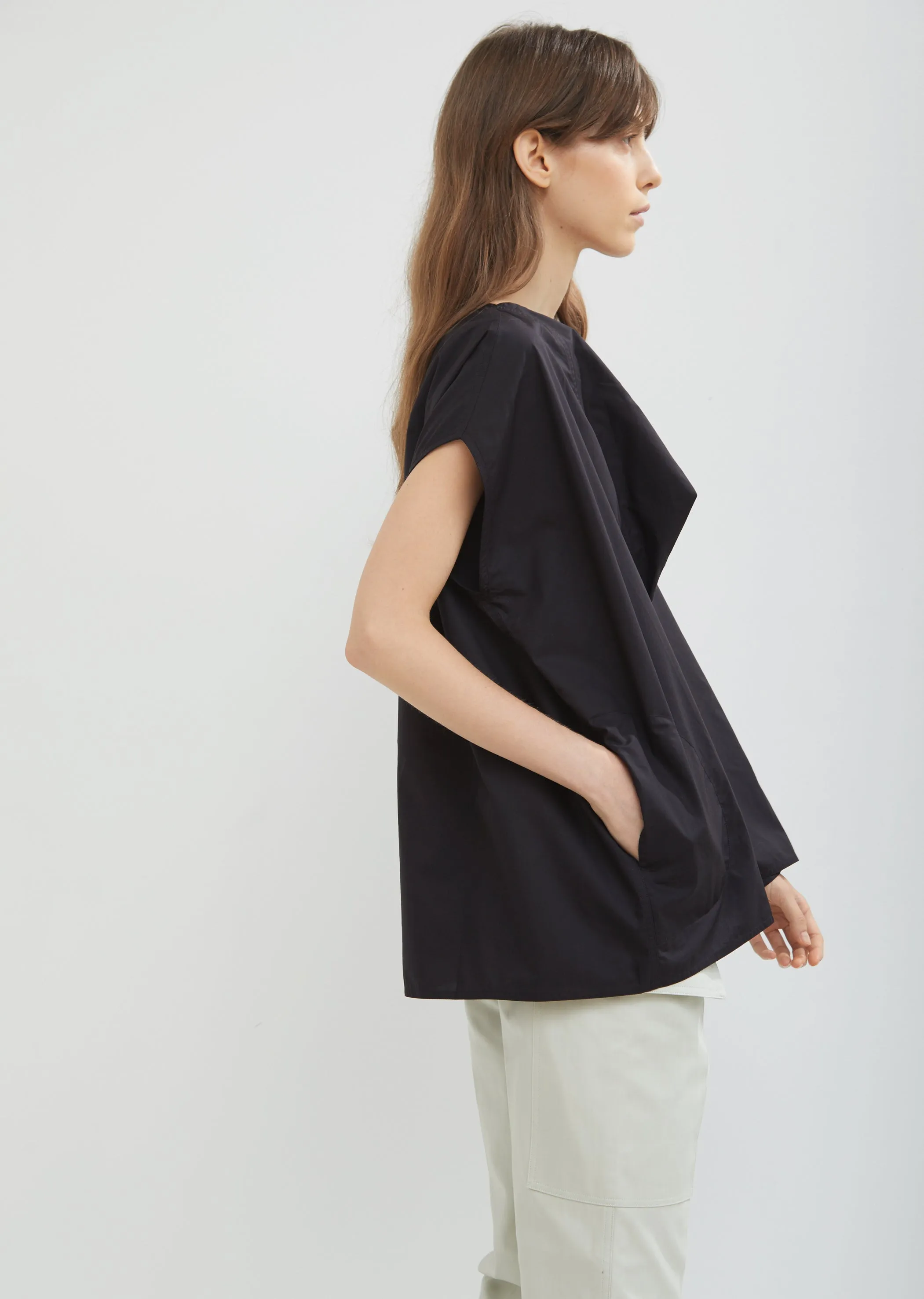 Brinley Draped Poplin Top