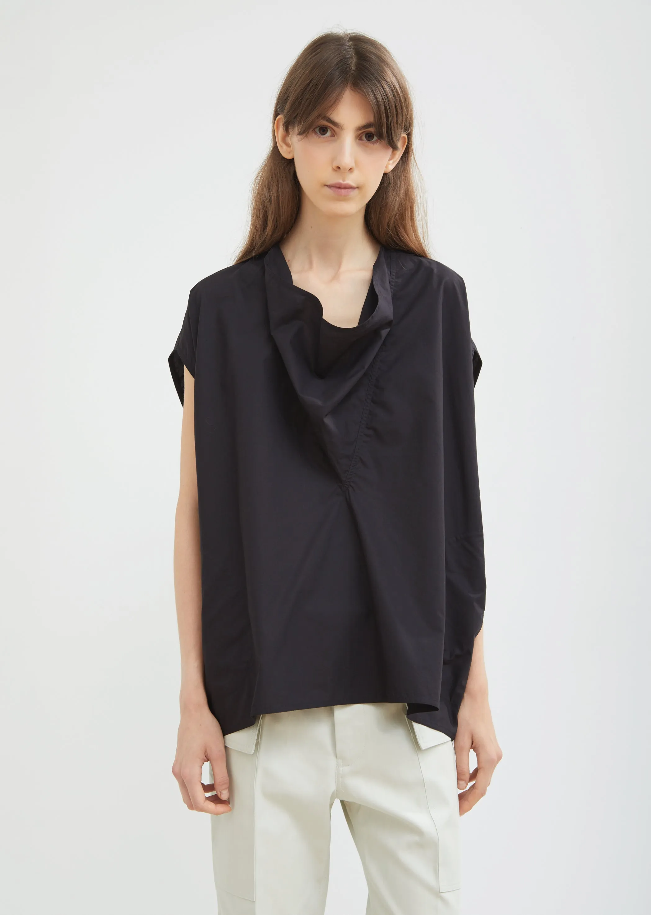 Brinley Draped Poplin Top