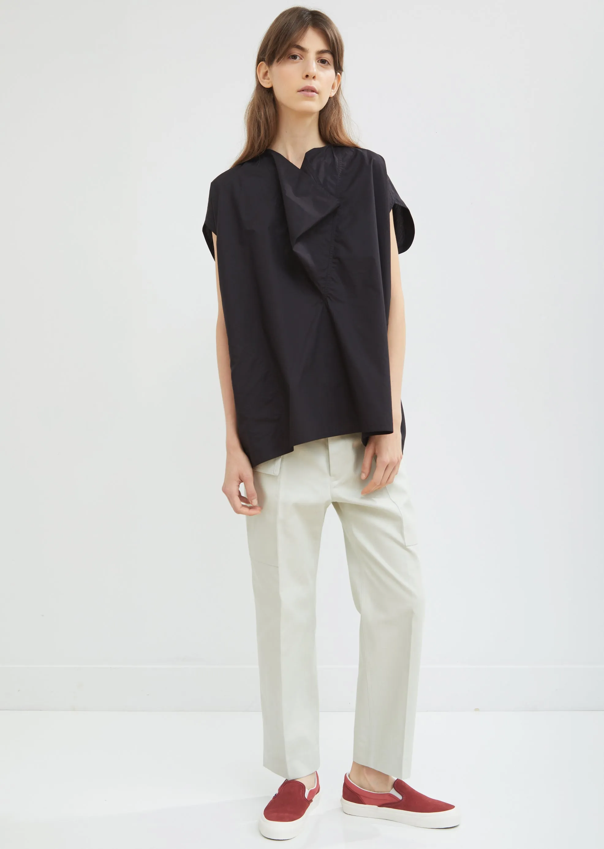 Brinley Draped Poplin Top