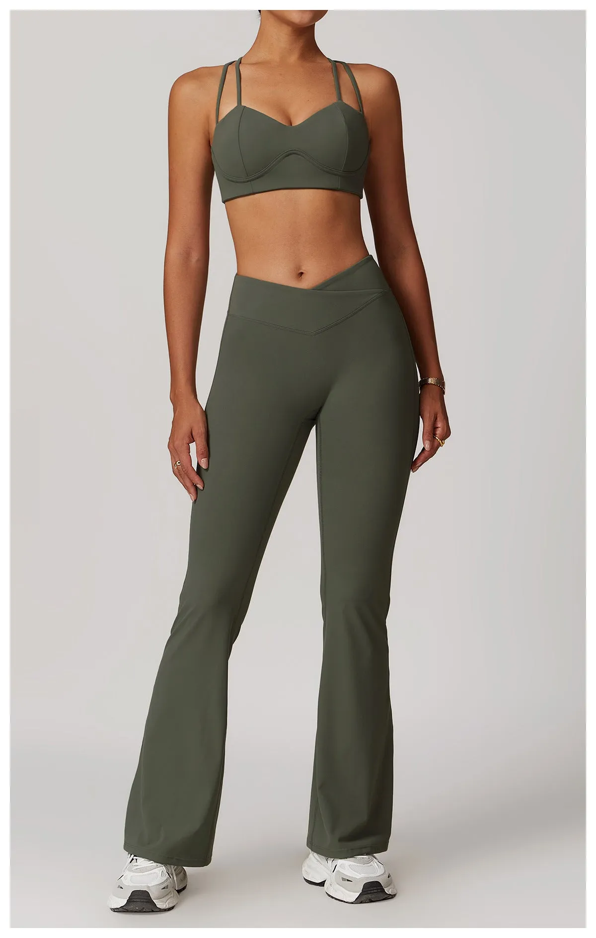 Brushed Crossback High-Waisted Yoga Flare Pants