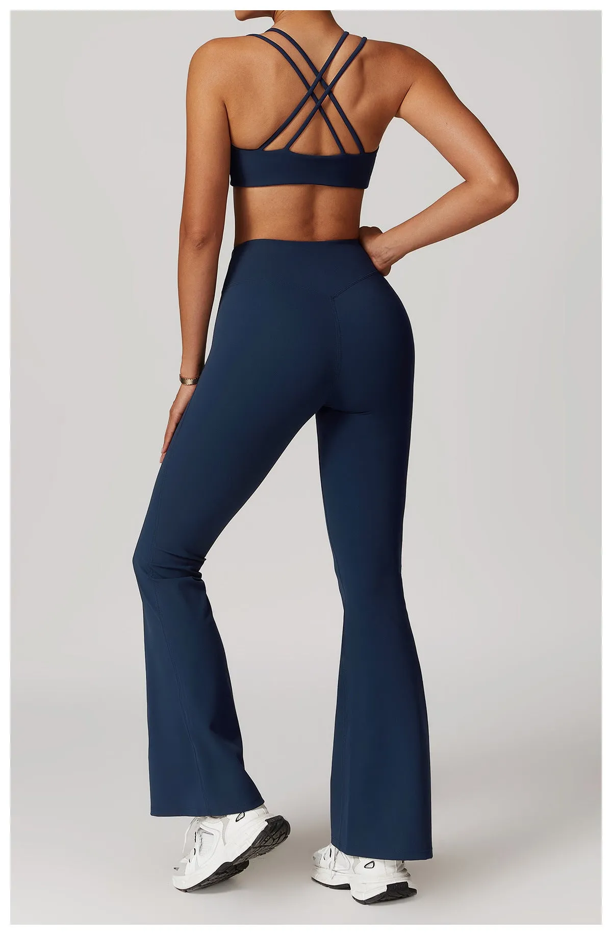 Brushed Crossback High-Waisted Yoga Flare Pants