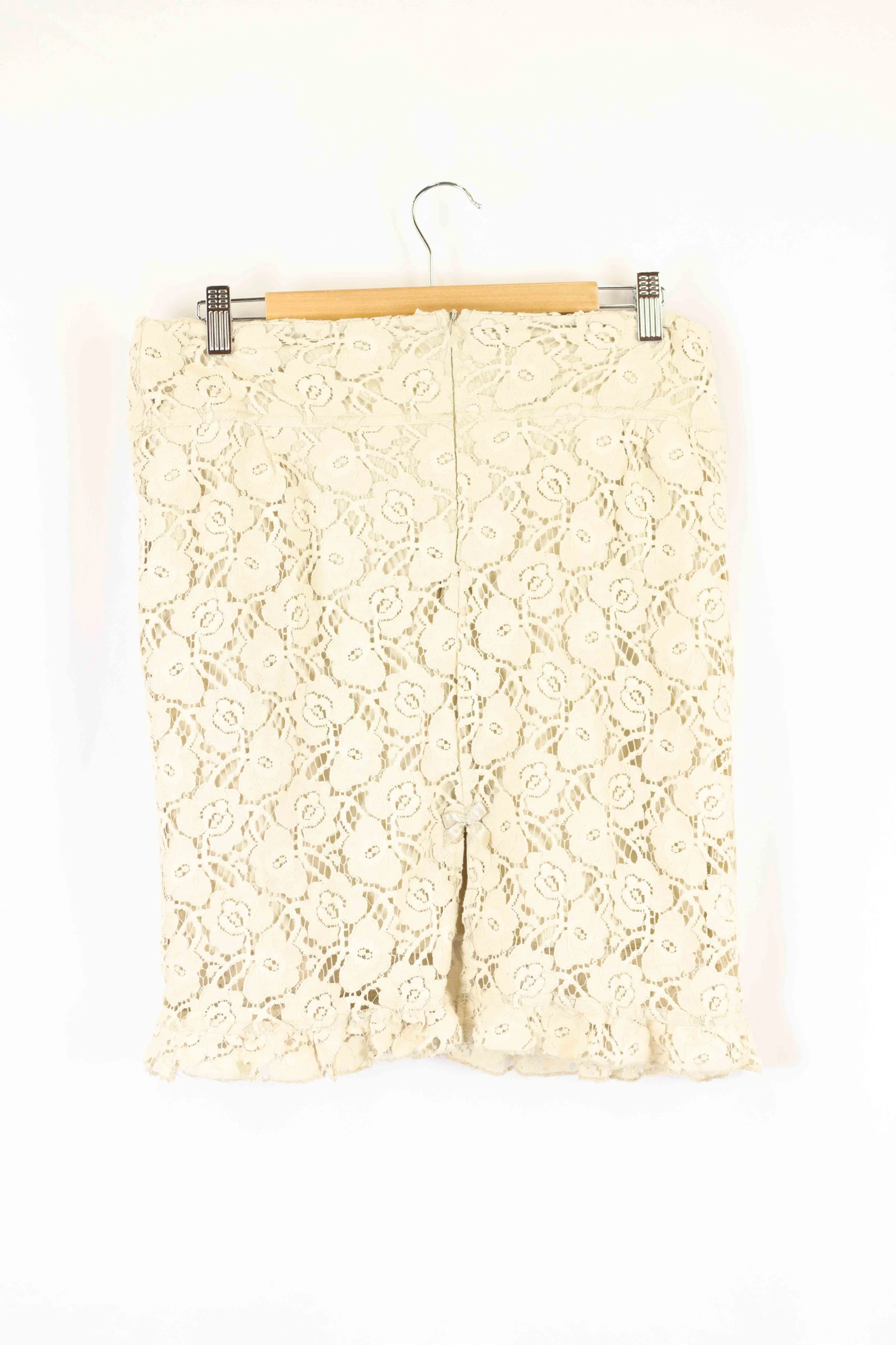 By Ti Ma Brown Lace Skirt M