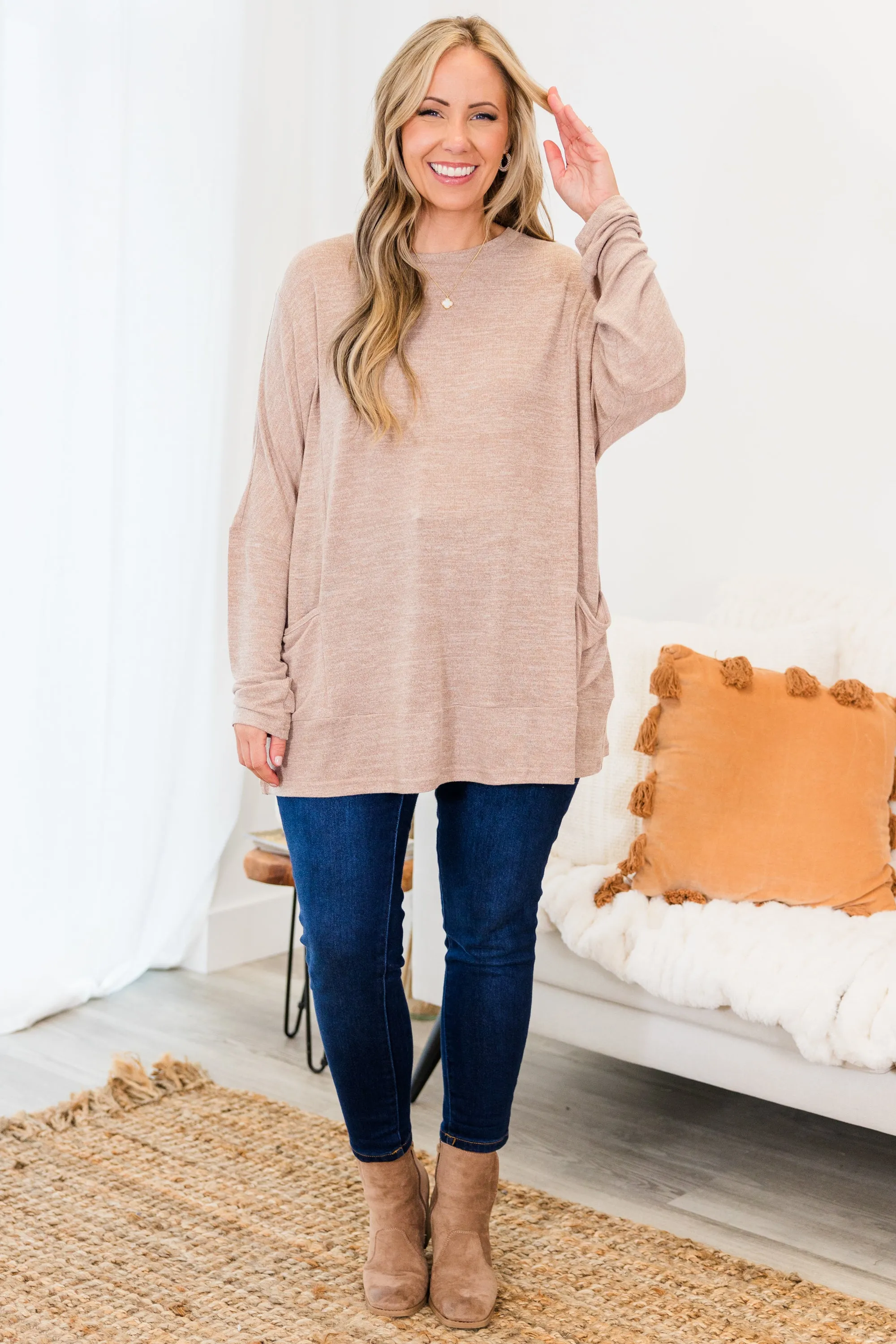 Crisp Autumn Air Tunic, Taupe