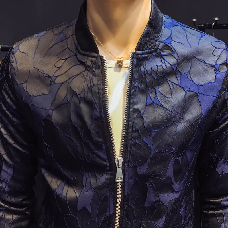 Dark Unique Patterns Men Slim Fit Bomber Jacket