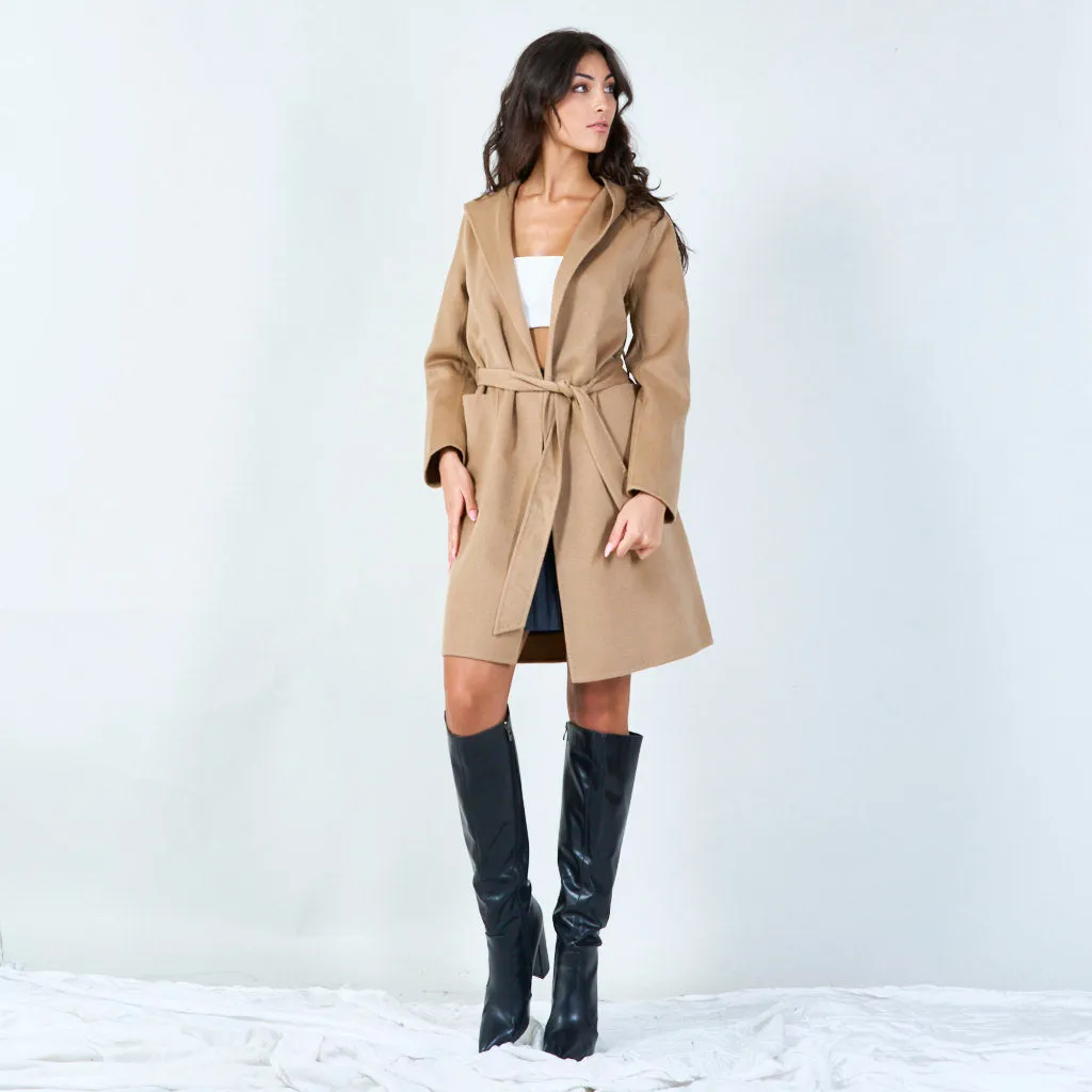 Elegant belted wrap coat wholesale