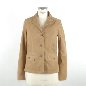 Emilio Romanelli Elegant Beige Leather Jacket