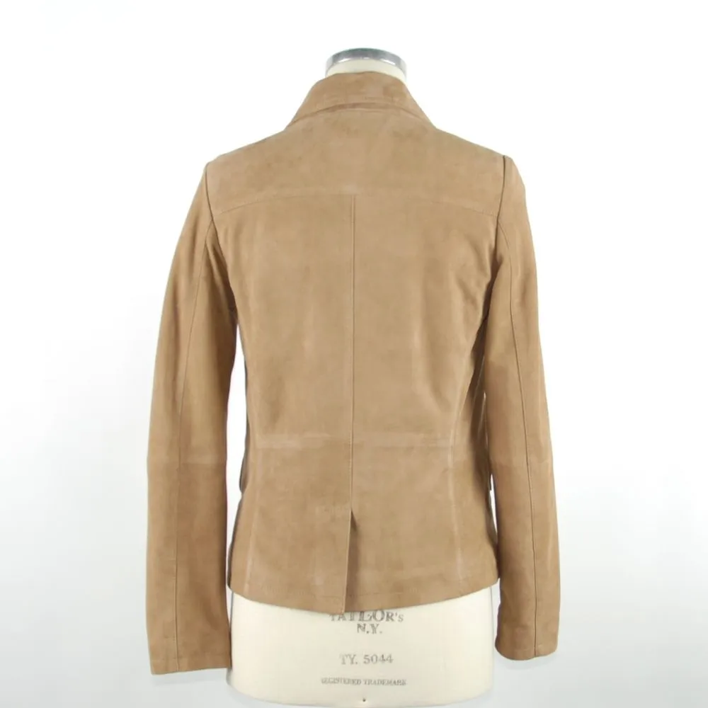 Emilio Romanelli Elegant Beige Leather Jacket