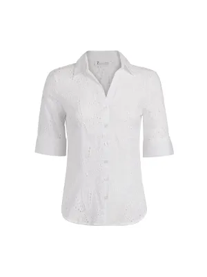 Eyelet Madison Stretch Shirt - Secret Snap - 7th Avenue