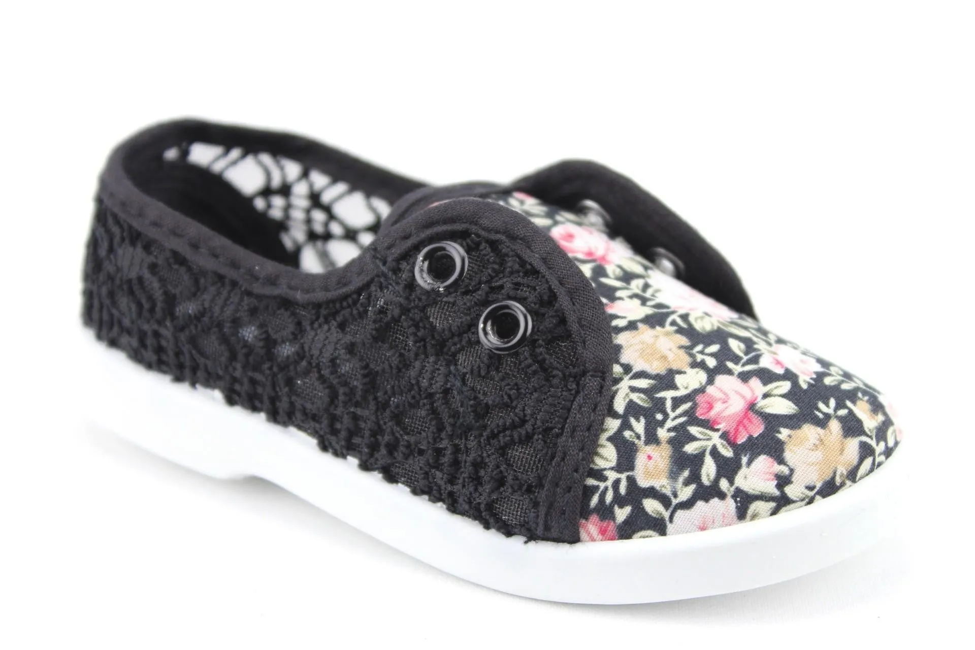 Girls Cutie-30I Slip On Lace Canvas Sneakers Shoes