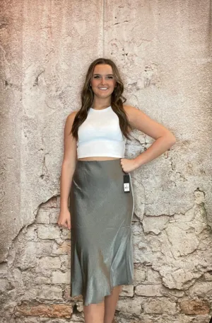 Grey Satin Skirt