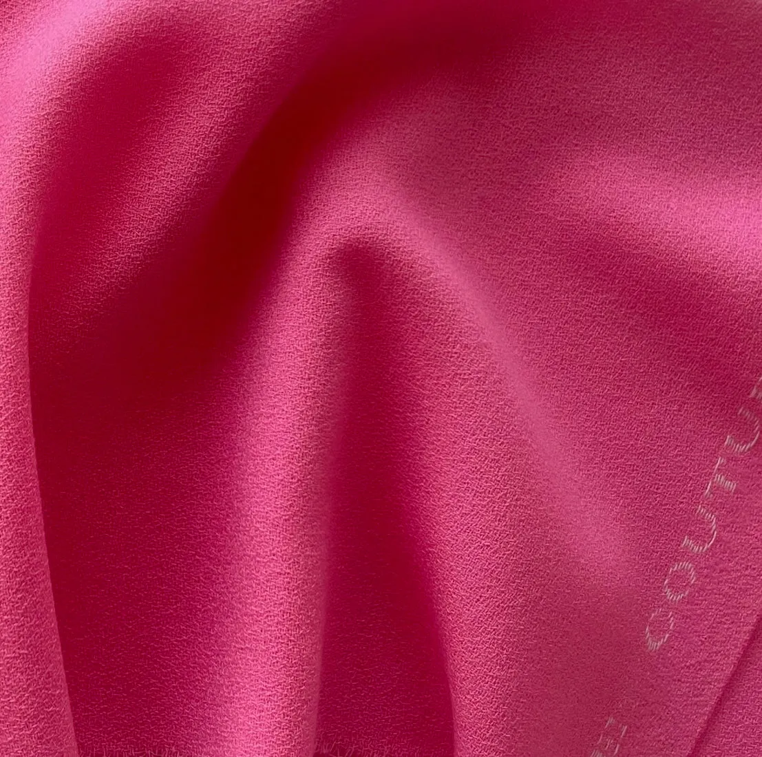 High-End Barbie Power Pink Selvedged Wool Crepe (Made in Italy)