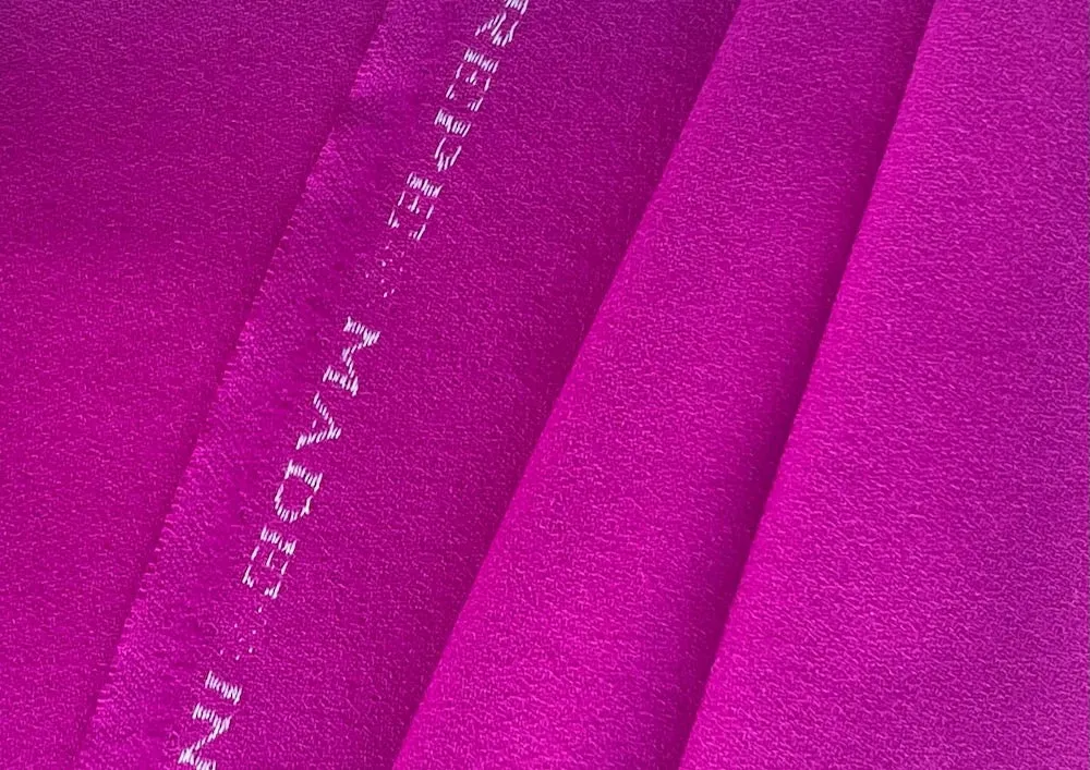 High-End Hot Pink Heat Wave Selvedged Wool Crepe (Made in Italy)