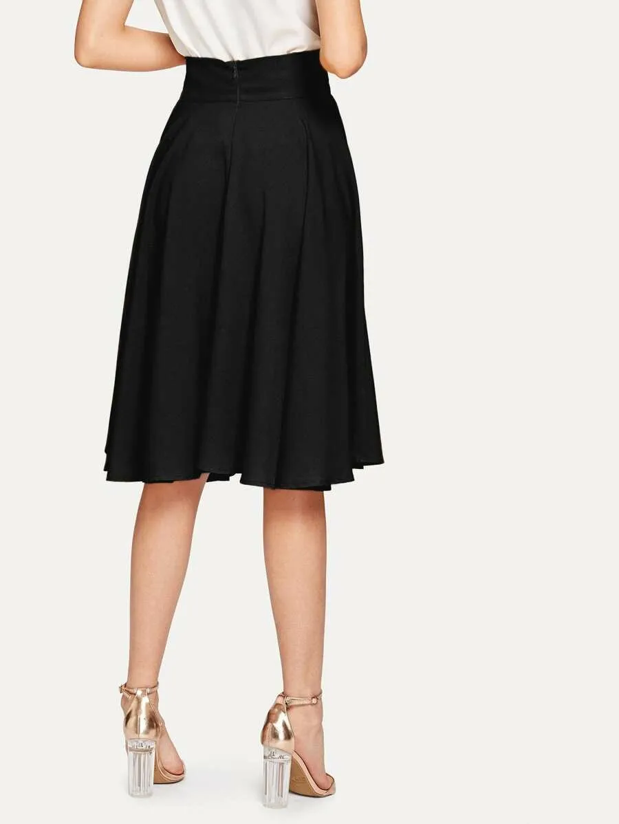 High Rise Wide Waistband Circle Skirt