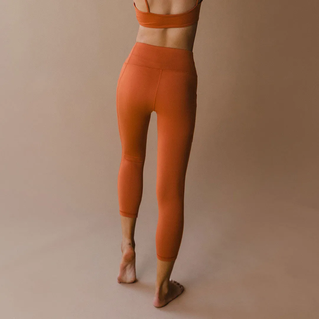 Intention Flow 3/4 Leggings, Rust