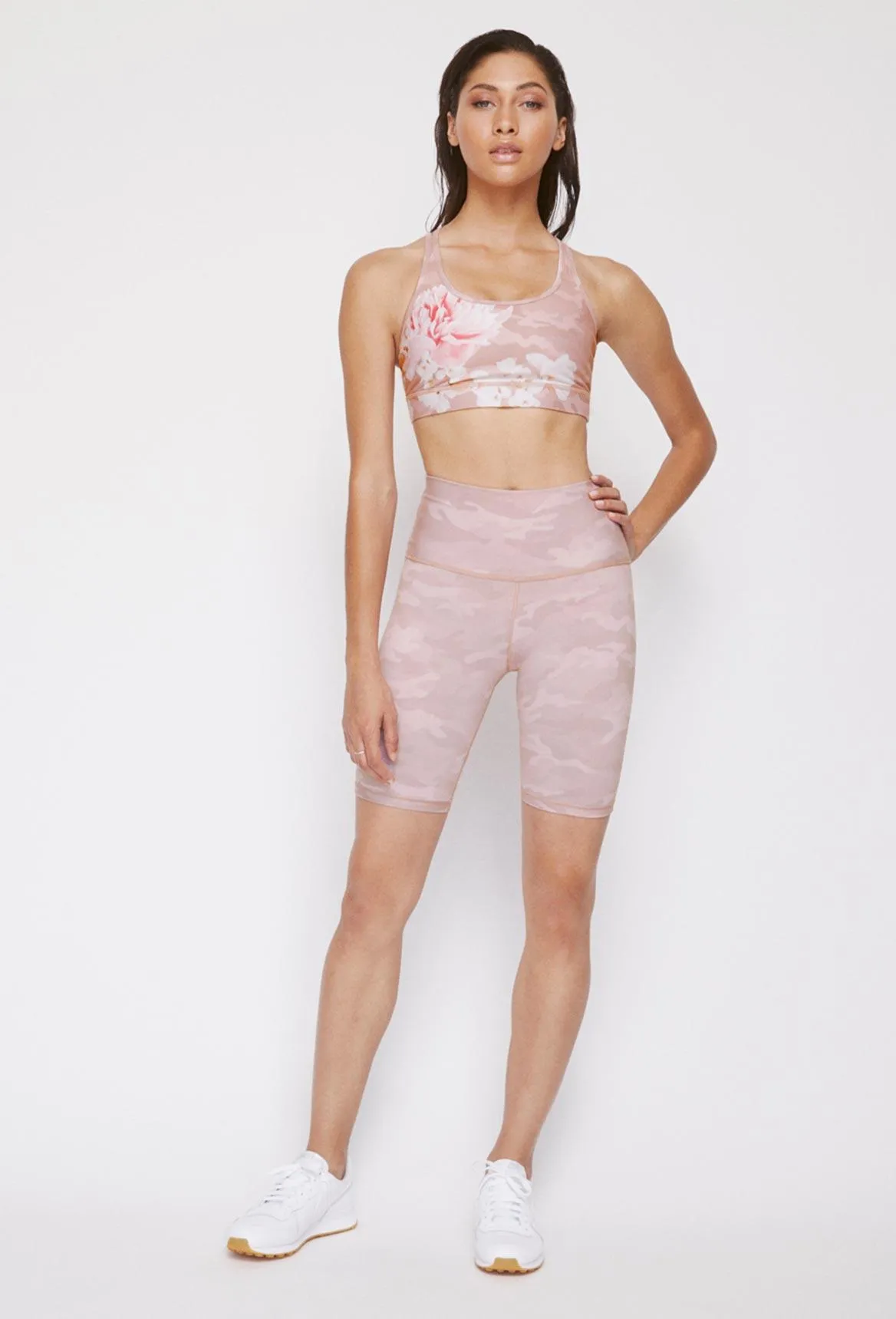 Kurt High-Waist Reversible Shorts Blush Camo Peony