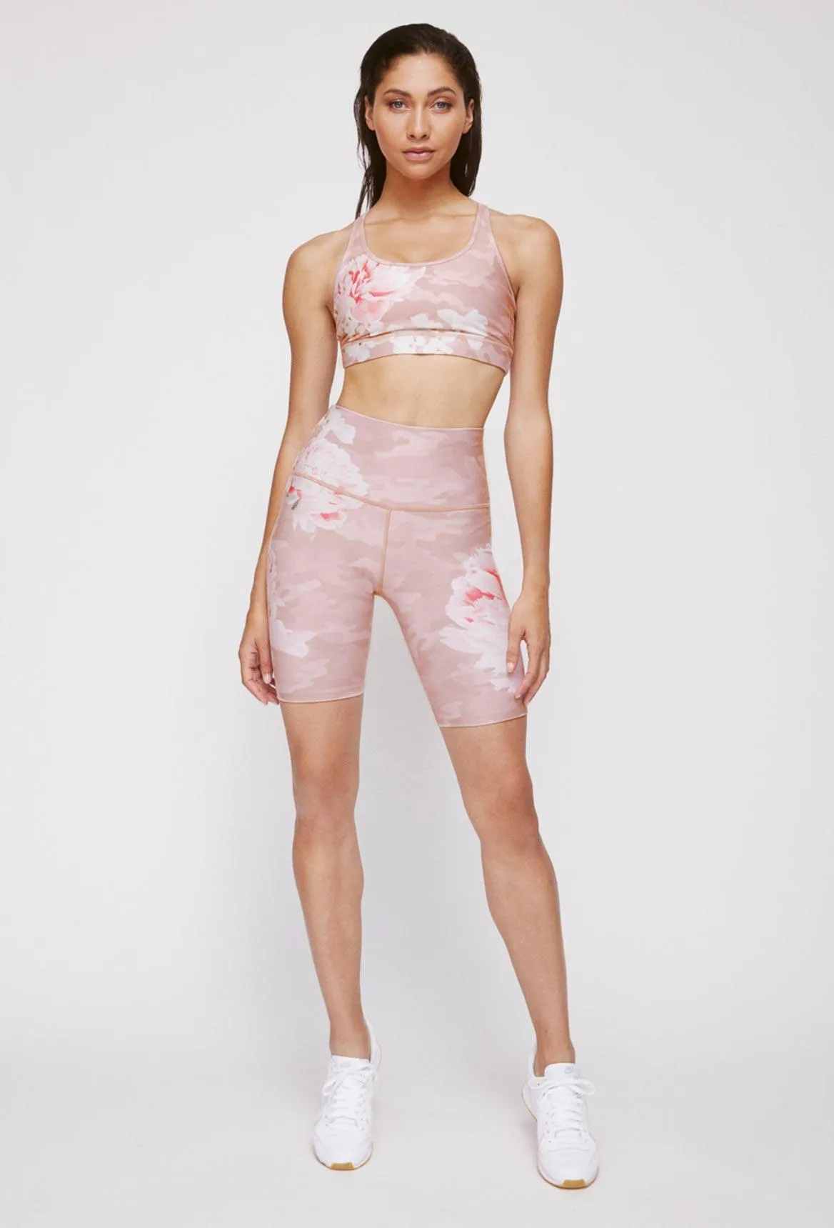 Kurt High-Waist Reversible Shorts Blush Camo Peony