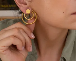 Large Gold Geometric Ear Jackets