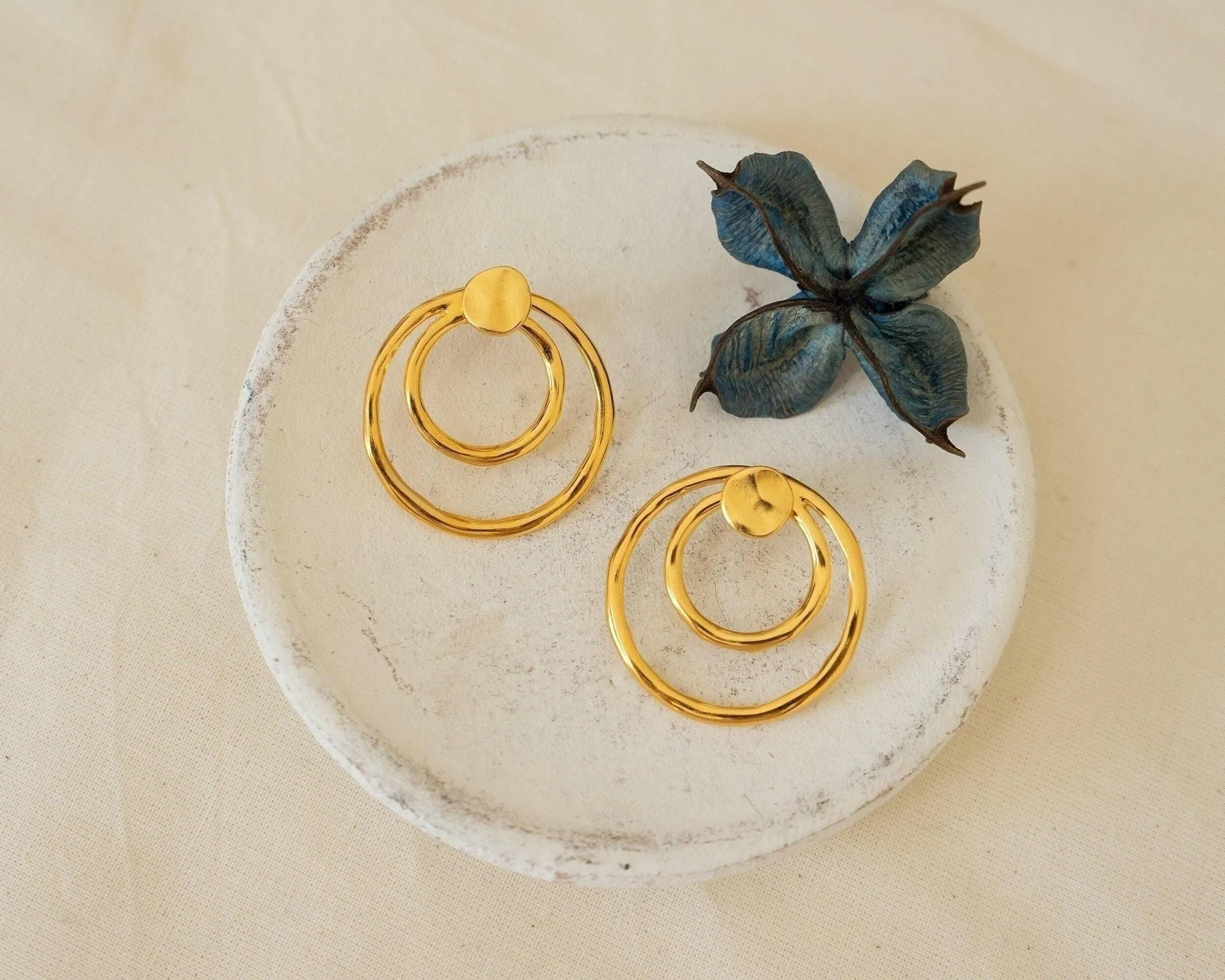 Large Gold Geometric Ear Jackets