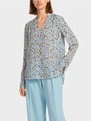 Marc Cain Collections Blue Printed Blouse UC 55.07 W34 COL 314