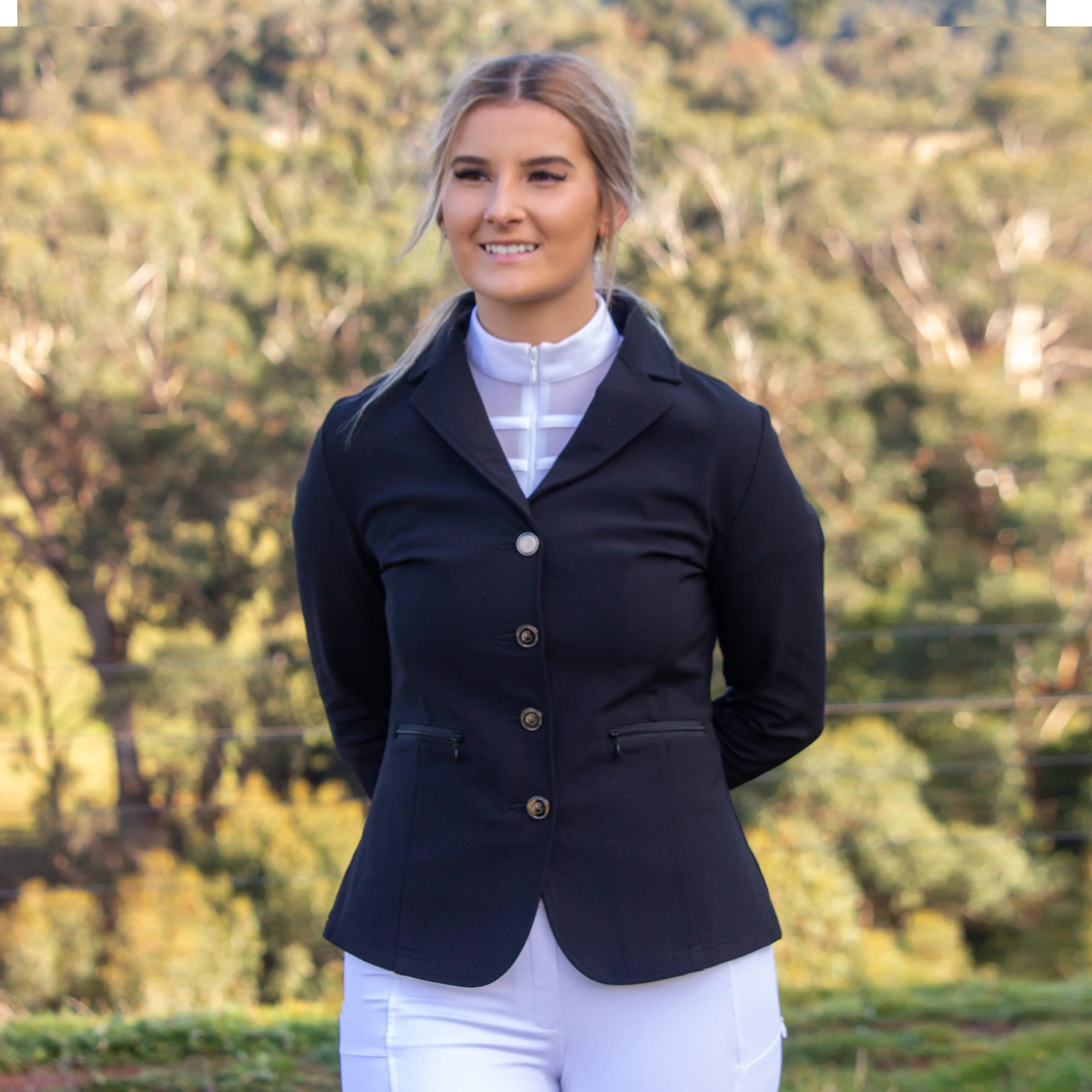 Martina Hidden Zip Show Jacket - Black