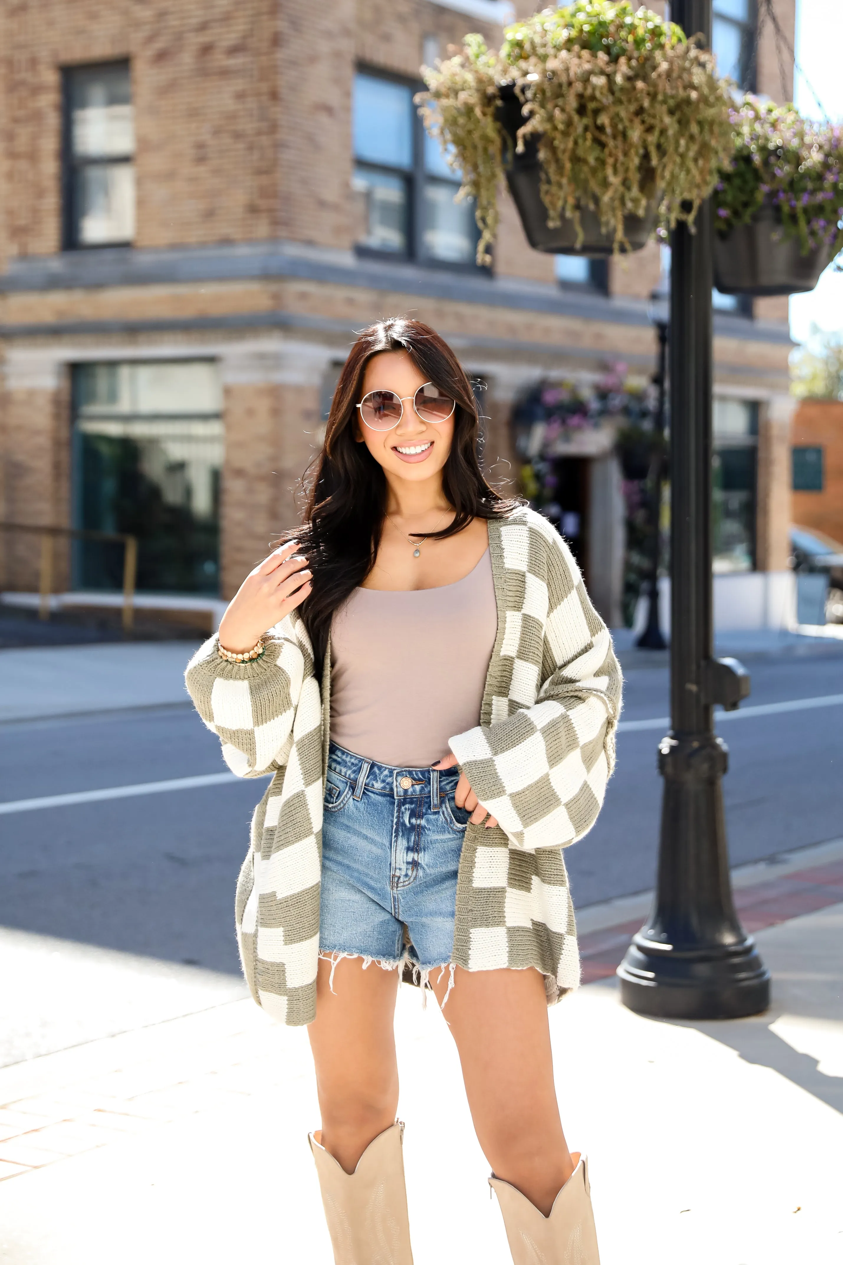 Marvelously Cozy Checkered Sweater Cardigan