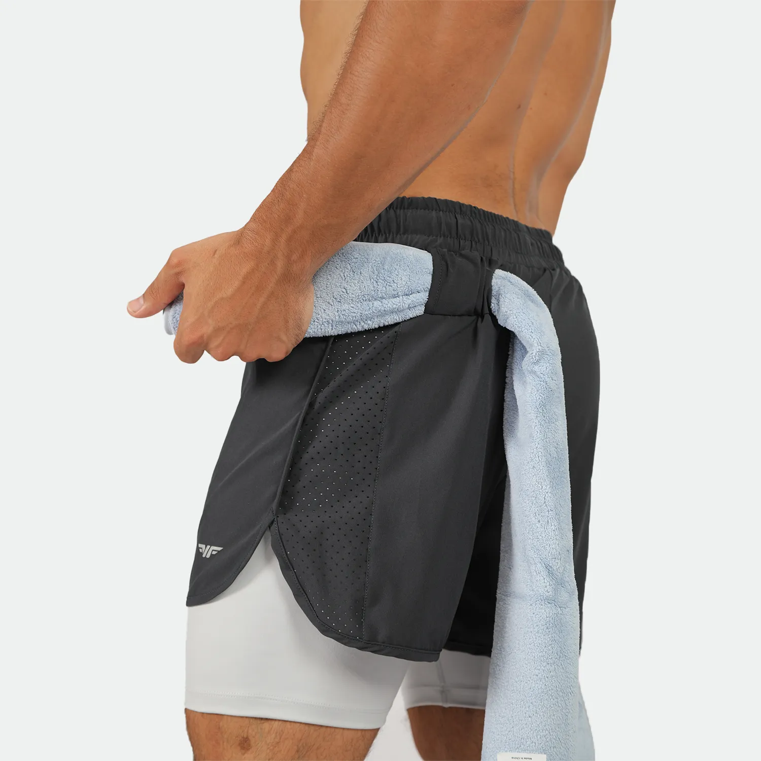 MEN-GO BEYOND-DYNAMIC-2 IN 1 SHORT (PHANTOM-GREY)