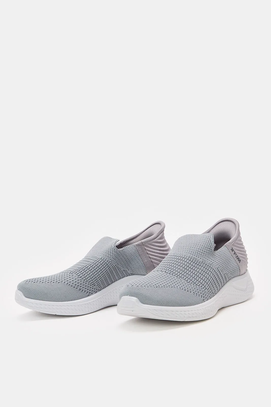 Men Grey Easy Slip-On Sneakers