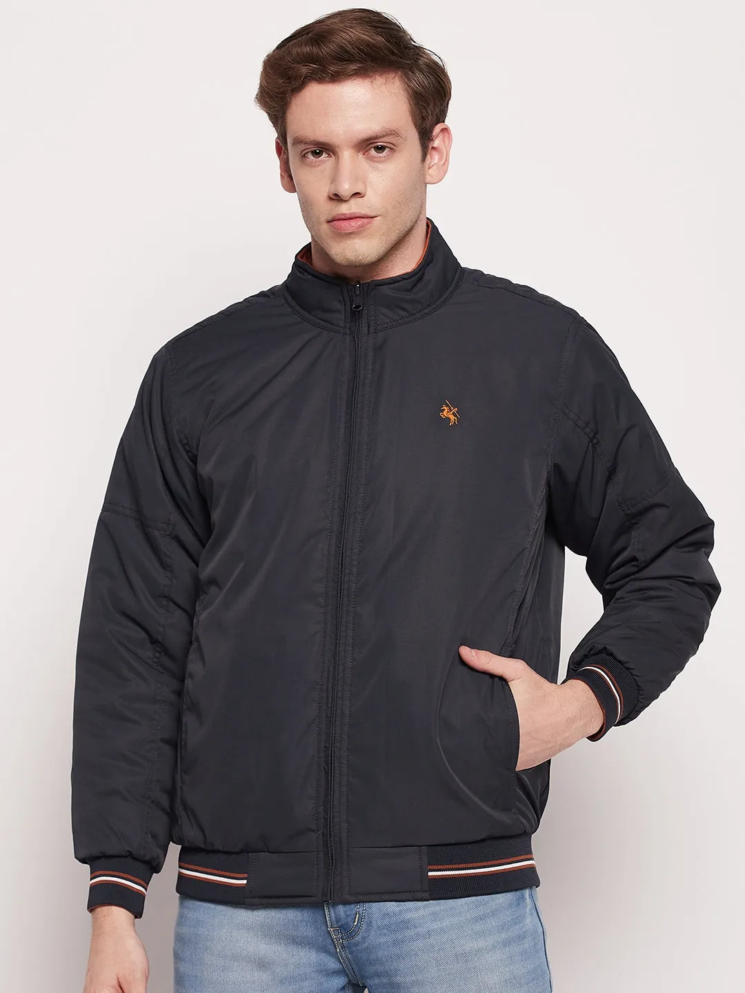 Men Navy Reversible Jacket