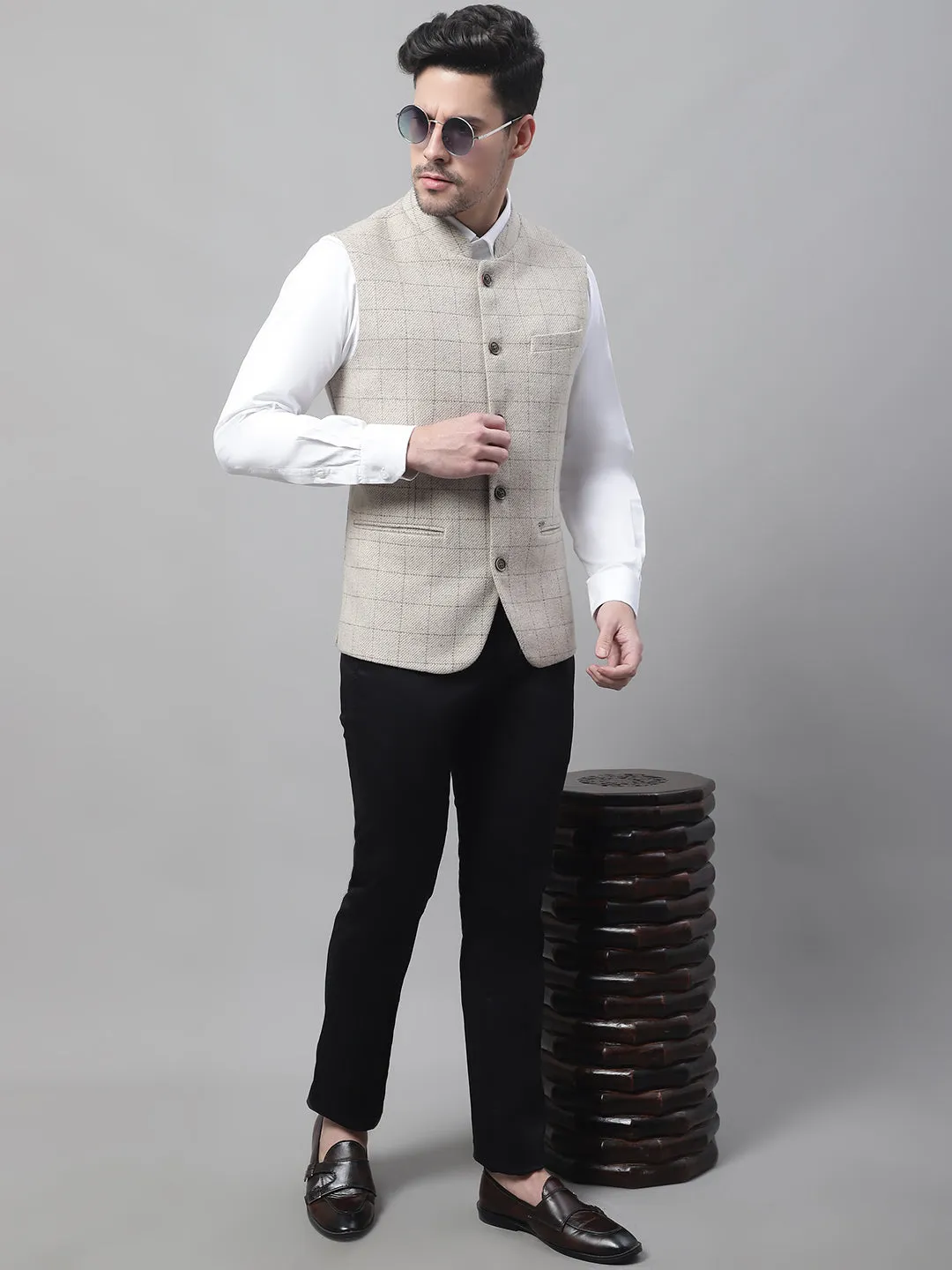 Men's Beige Waist Coat