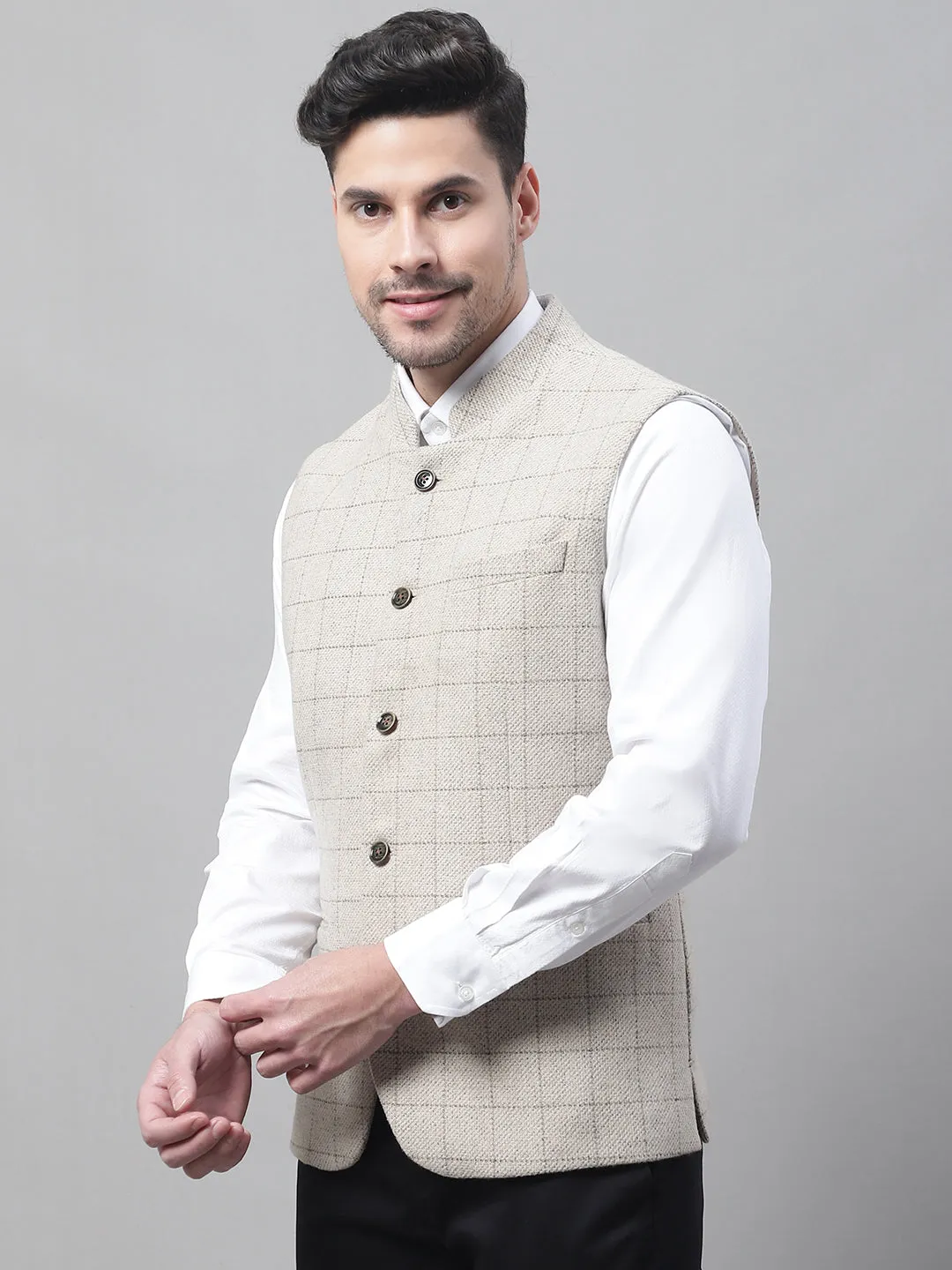 Men's Beige Waist Coat