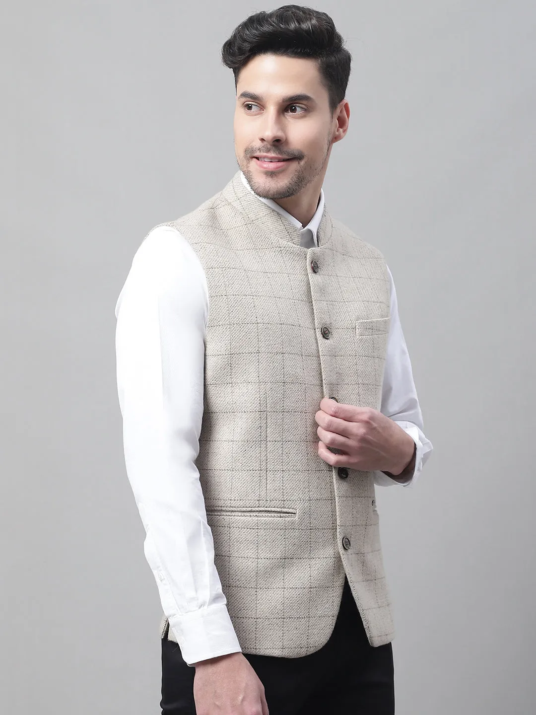 Men's Beige Waist Coat