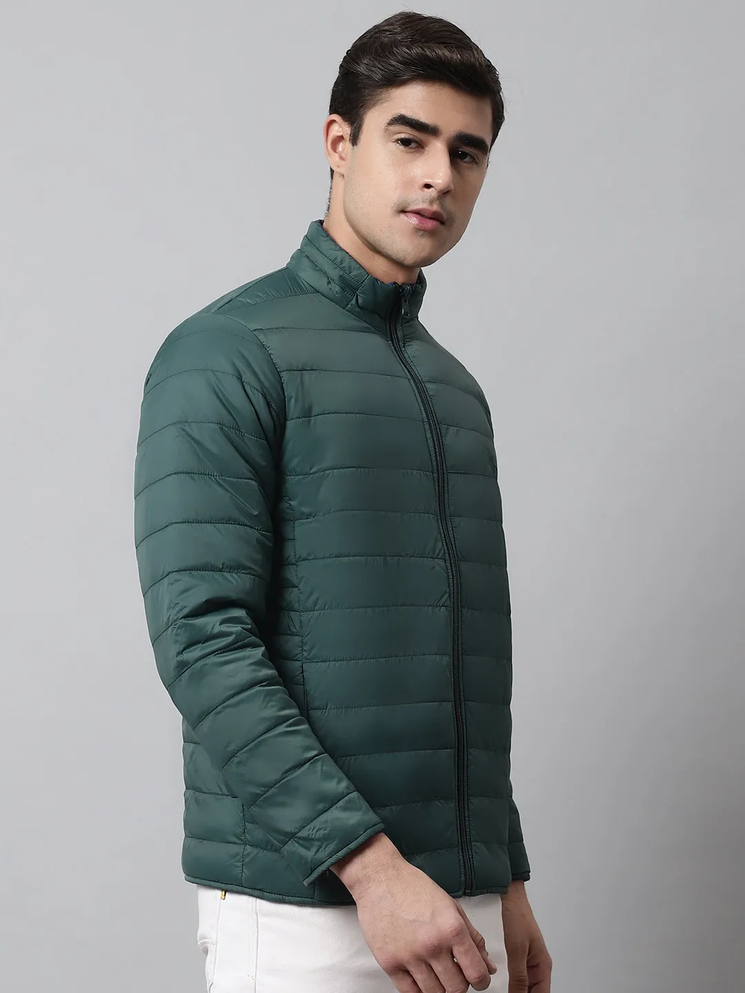 Mens Bottle Green Reversible Jacket