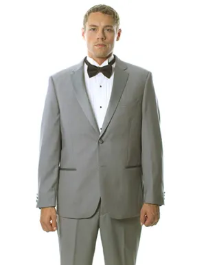 Mens Classic Fit 2 Button Notch Tuxedo in Light Grey