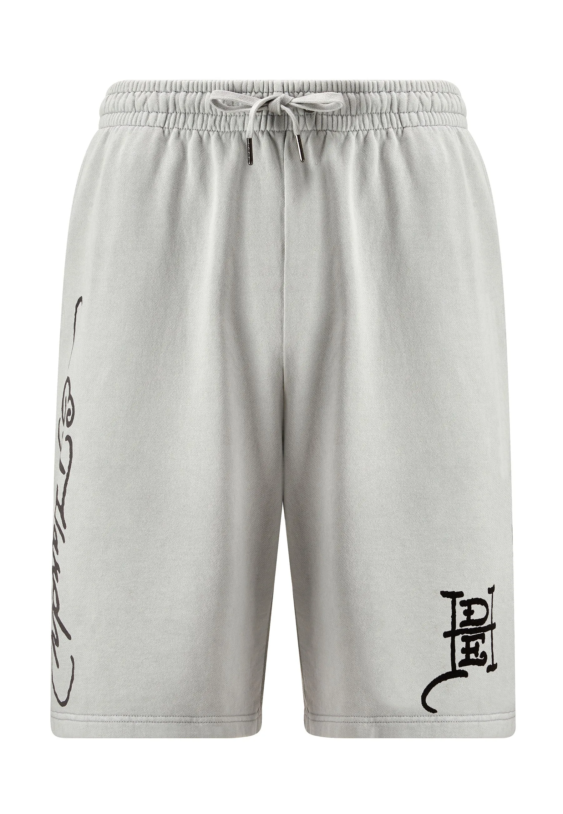 Mens Fireball Dragon Sweat Shorts - Washed Grey