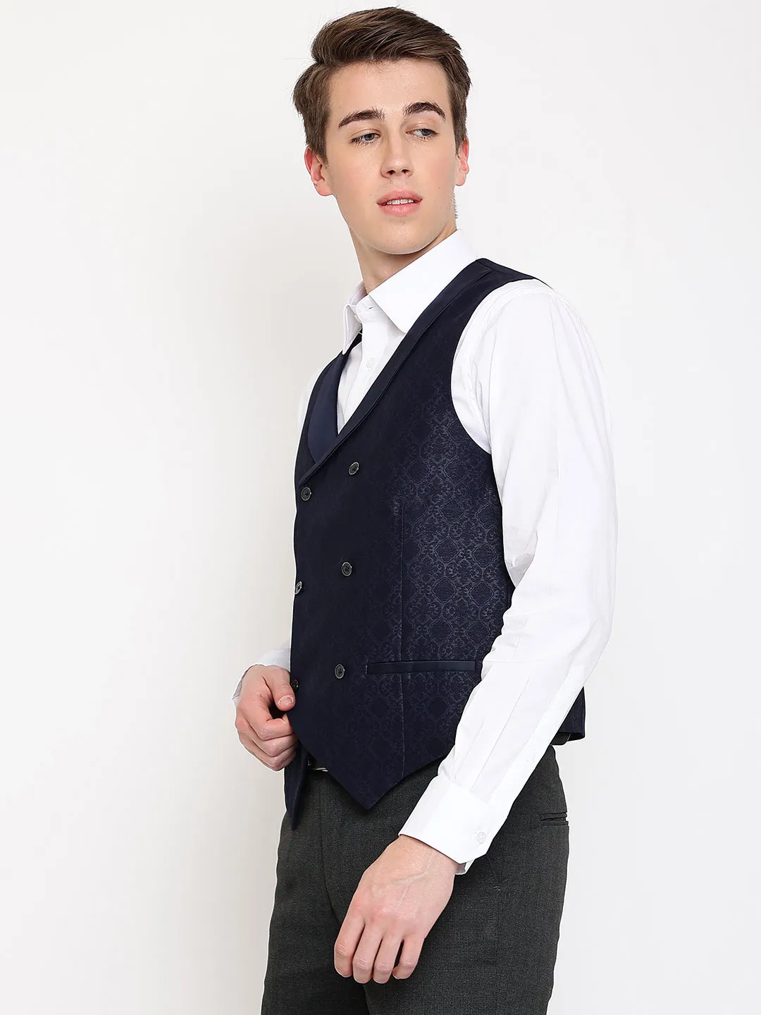 Mens Navy Waist Coat