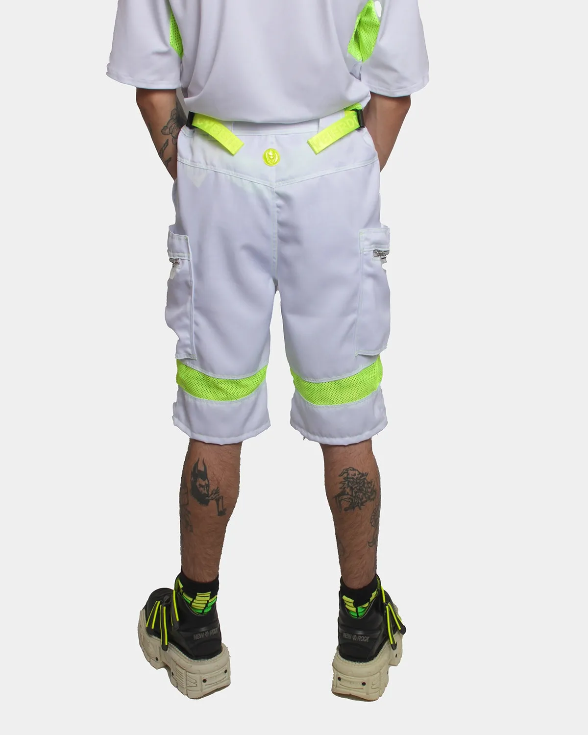 MESHED UP SHORTS MENS WHITE / YELLOW