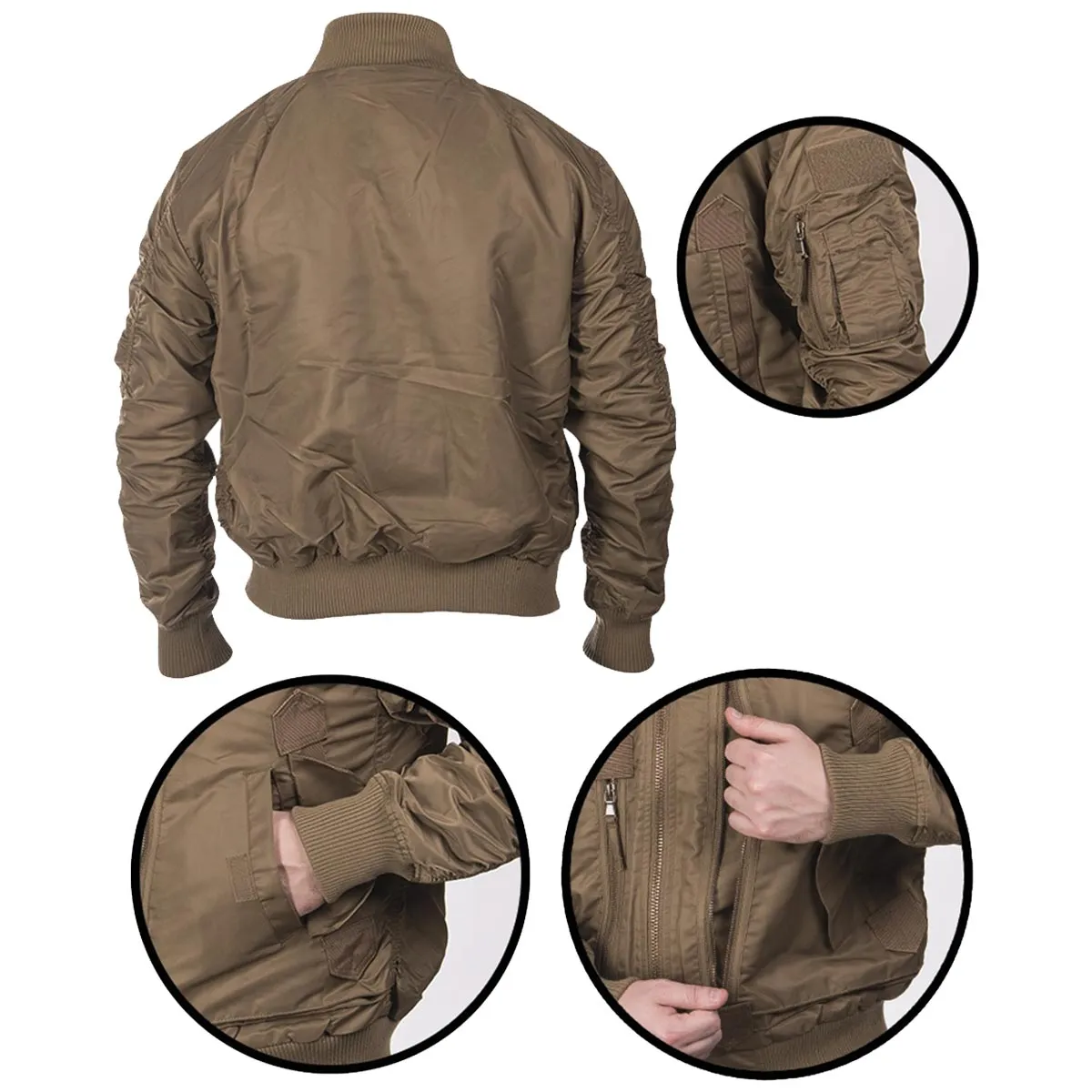 Mil-Tec US Tactical Bomber Flight Jacket Dark Coyote