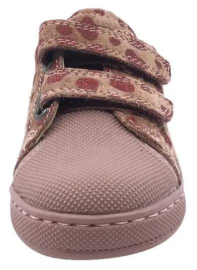 Naturino Kid's Bree Sneaker Tennis Shoes, Rosa Pink Heart Suede