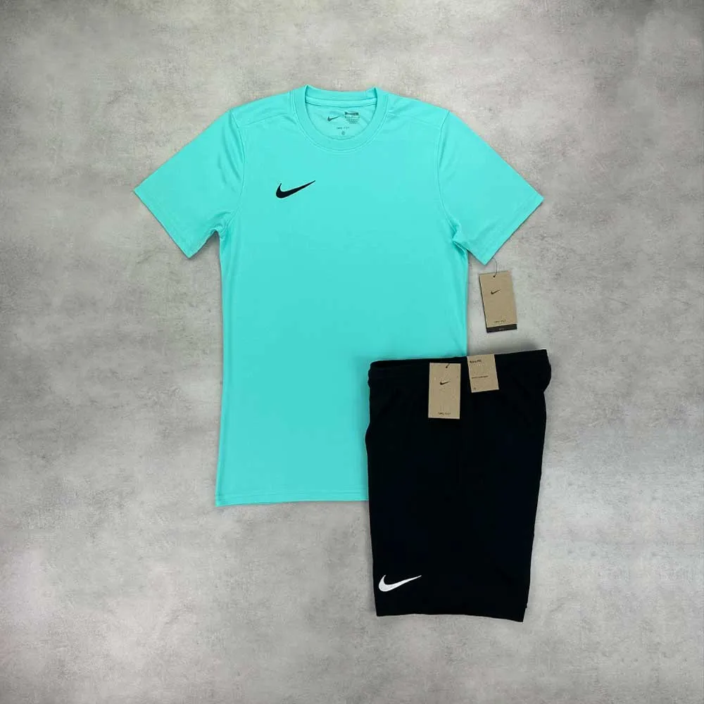 Nike Dri-Fit T-Shirt/Shorts Set Turquoise/Black