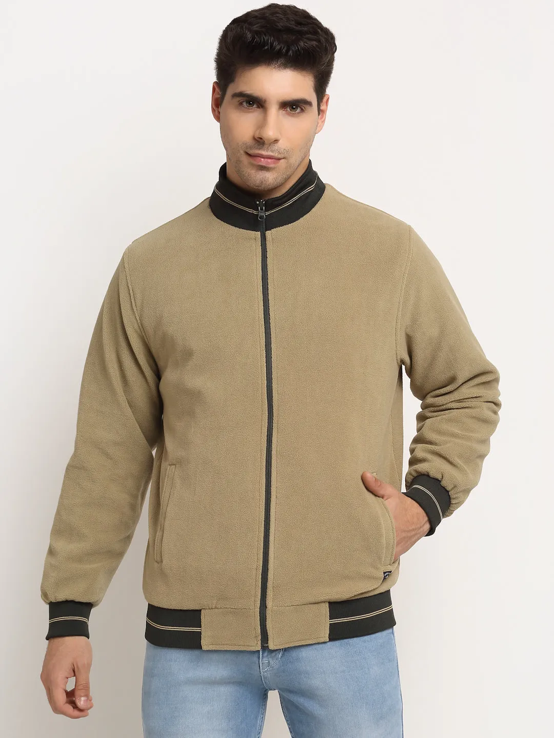 Olive & Beige Men's Reversible Jacket