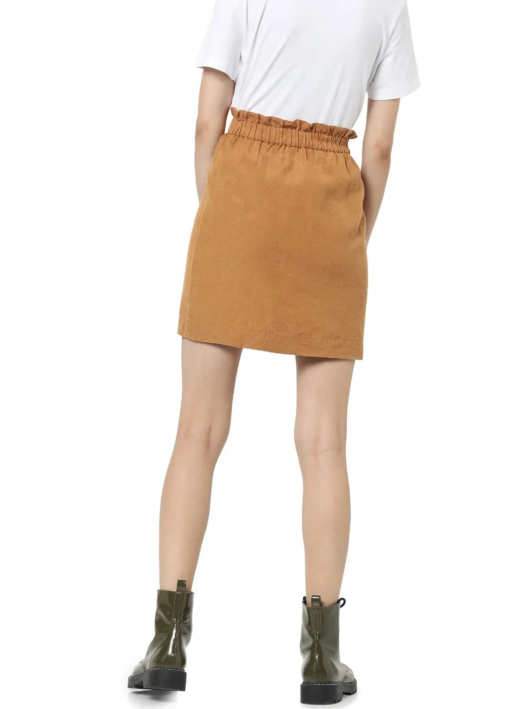 ONLY Straight Fit Below Knee Viscose Womens Casual Skirt (S22ON15272824002, Beige, 36)