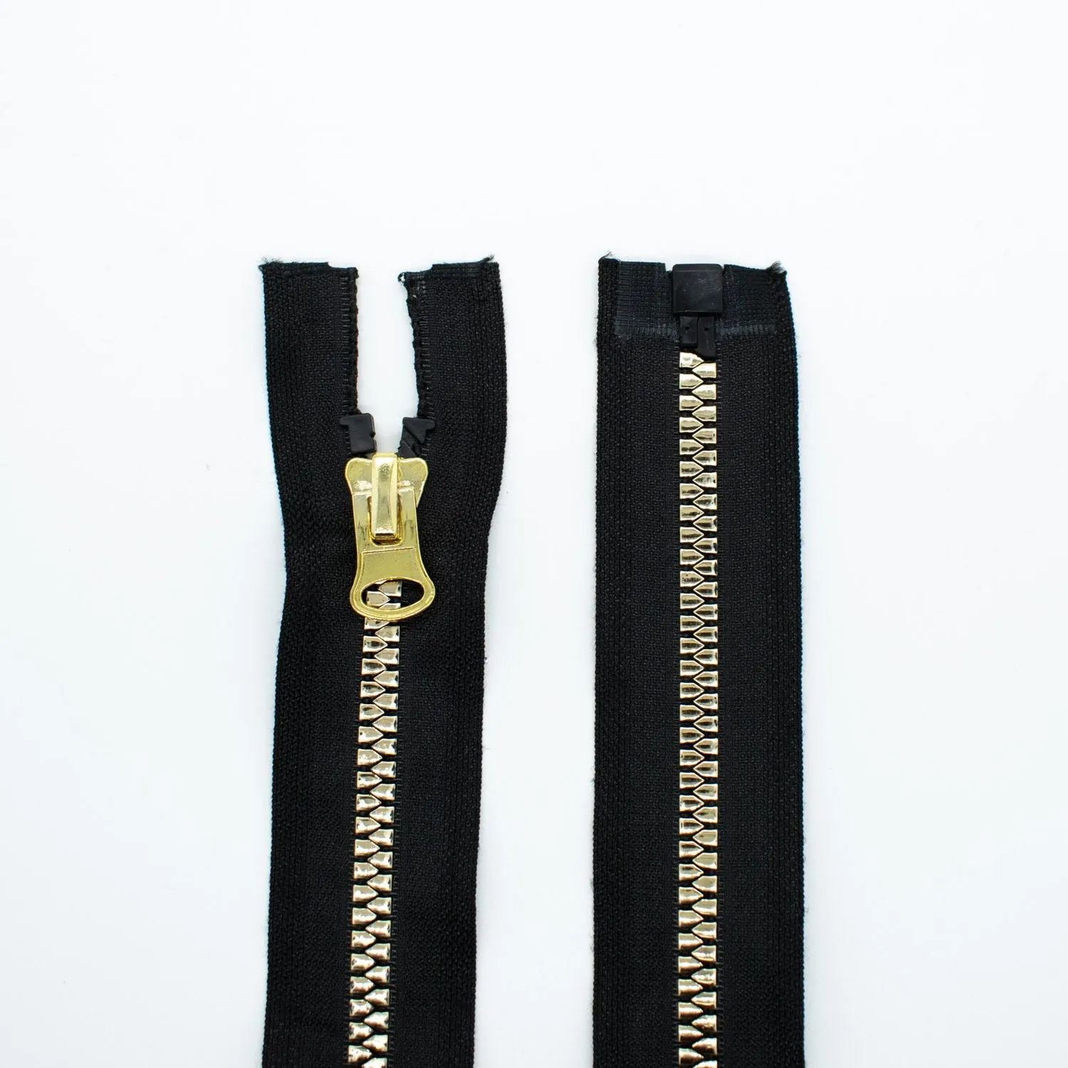 Open End Chunky Fashion Zip 45CM Black & Gold