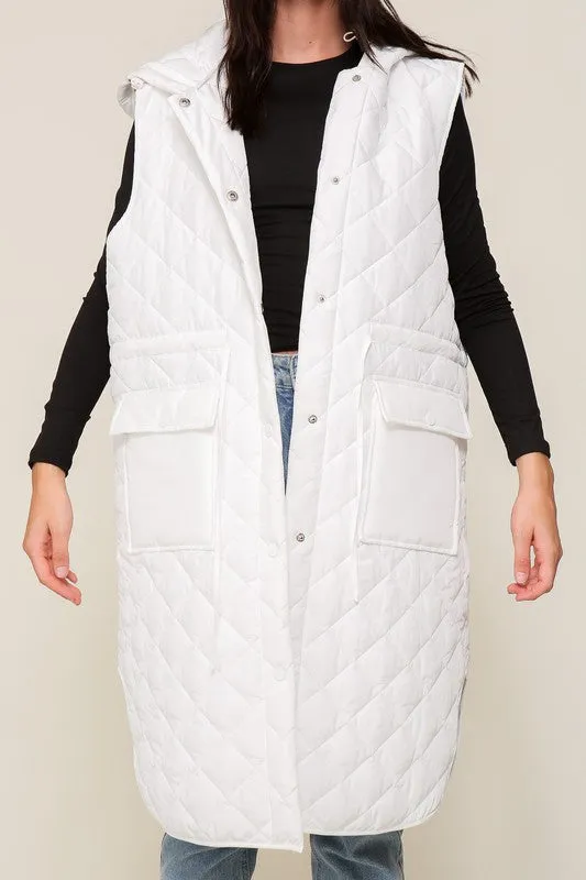 Oversized Quilted Midi Jacket