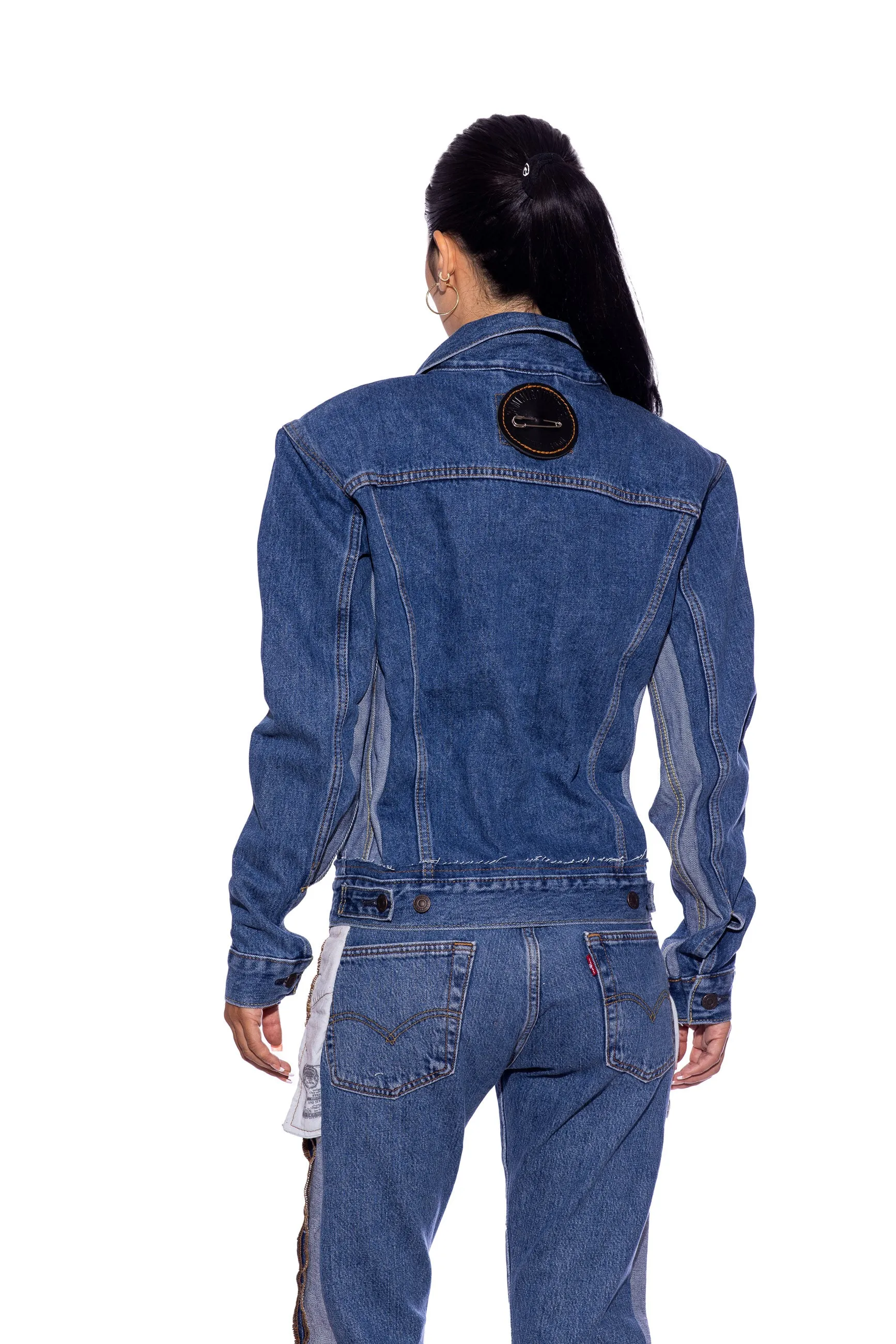 PORTERHOUSE TRUCKER JACKET IN VINTAGE BLUE DENIM